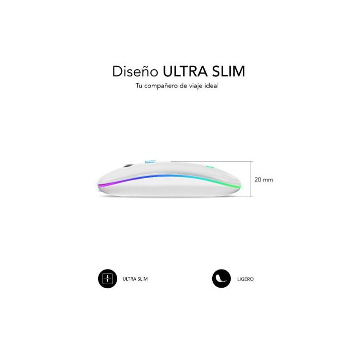 SUBBLIM Raton LED Dual Flat Mouse White 3 SUBBLIM Raton LED Dual Flat Mouse White 3