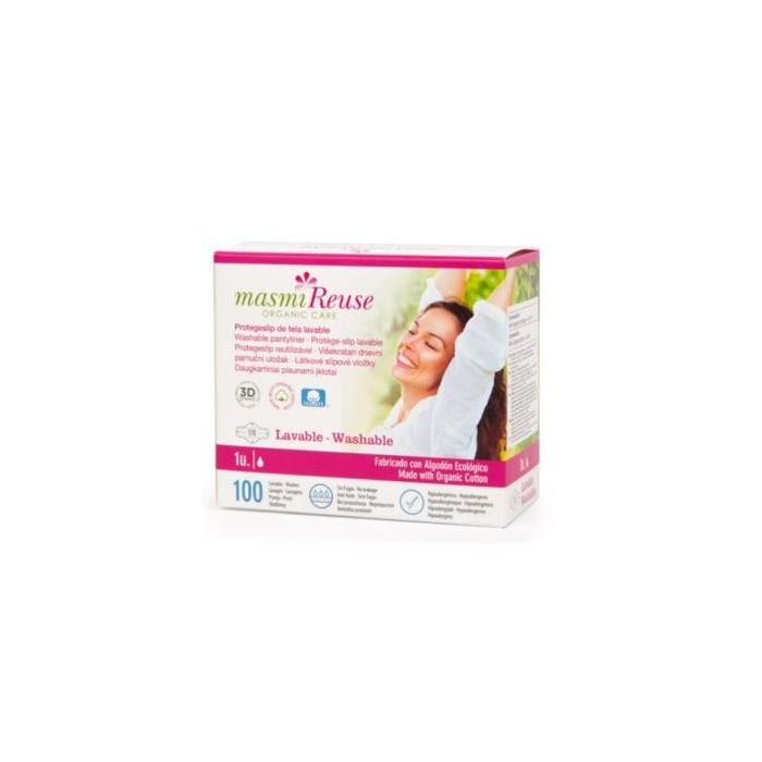 MASMI Protegeslips de Tela Lavable con Alas de Algodón Ecológico Certificado GOTS Hipoalergénicos hasta 100 Lavados Lila