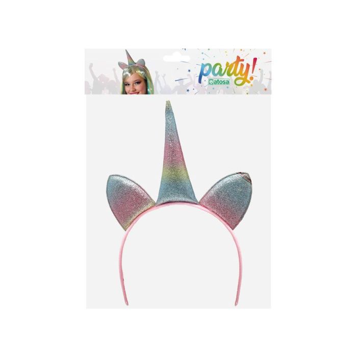 Diadema de Unicornio con Cuerno y Orejas Multicolor Pastel para Fiestas y Disfraces 1