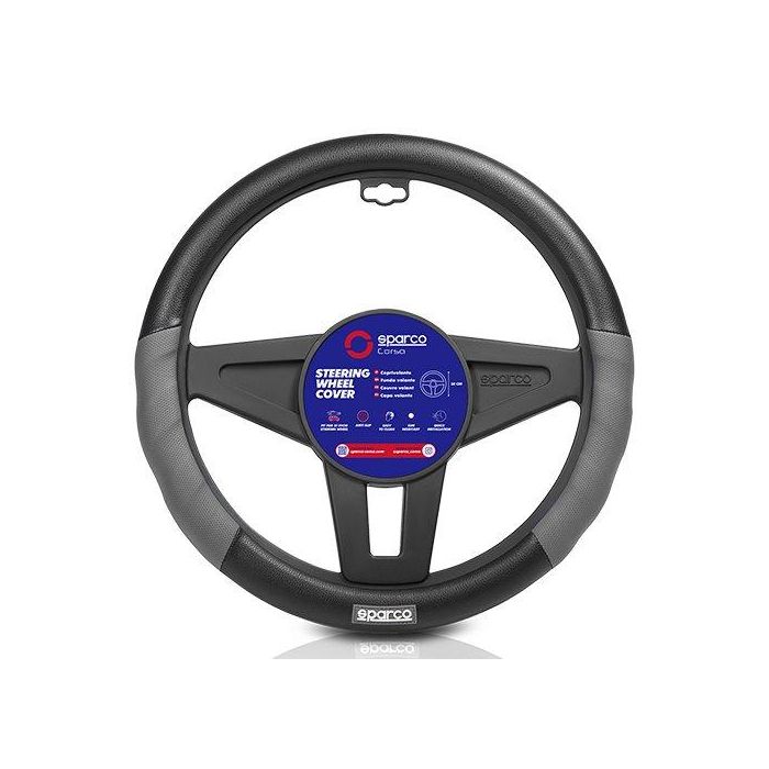 SPC Funda Volante Universal Gris-Negra Antideslizante CS5 SPC1101L 100% Polyester Muy Cómoda 2