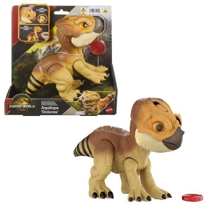 Mattel Figura Dinosaurio Jurassic World Aquilops con Sonidos - Incluye 3 Pilas LR44, Edad 4+ años 1