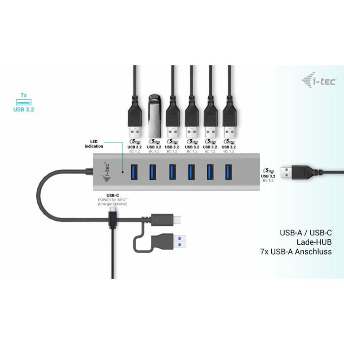 Hub USB i-Tec C31HUBMETAL703 2