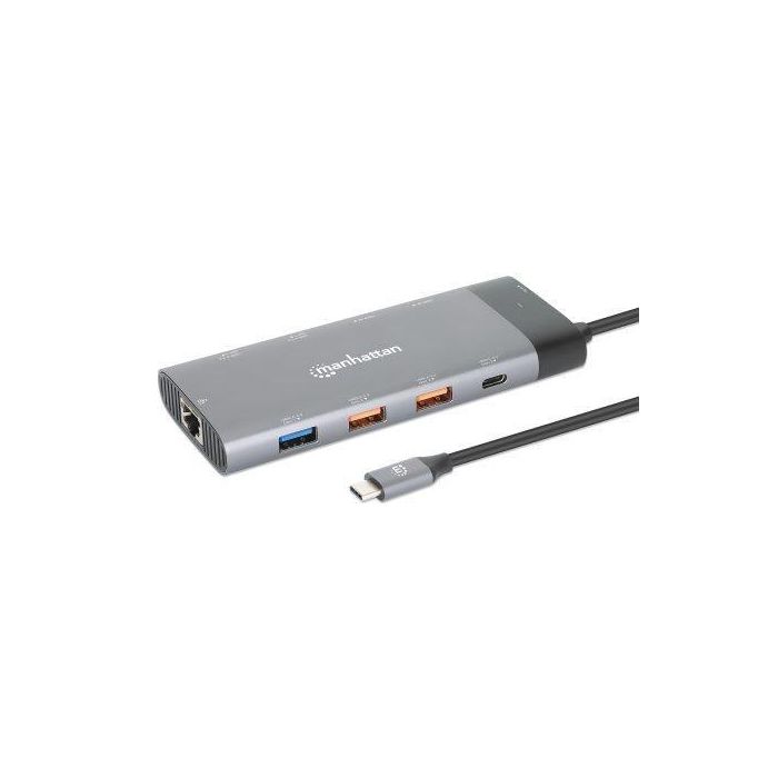 Manhattan USB-C Dock/Hub, Ports (X10): Ethernet, Hdmi (X2 8K), USB-A