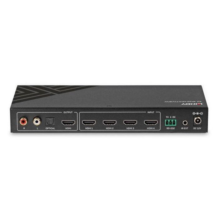 Lindy Switch HDMI Multiview 4x1 4K 60Hz Seamless Ultra HD, Modos Quad-View, PiP, Dual, Control RS-232, Audio/Video Independiente 3