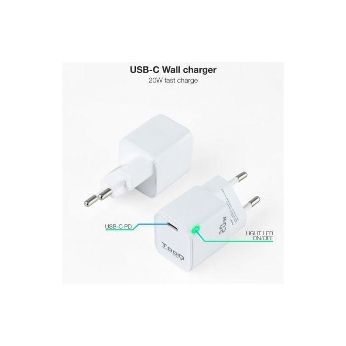 TOOQ CARGADOR DE PARED USB-C PD 20W 1 TOOQ CARGADOR DE PARED USB-C PD 20W 1