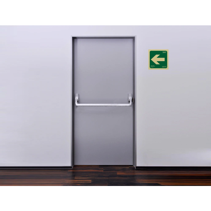 Archivo 2000 Pictograma Flecha Izquierda PVC Verde Luminiscente 224x224 mm Señal Informativa 3