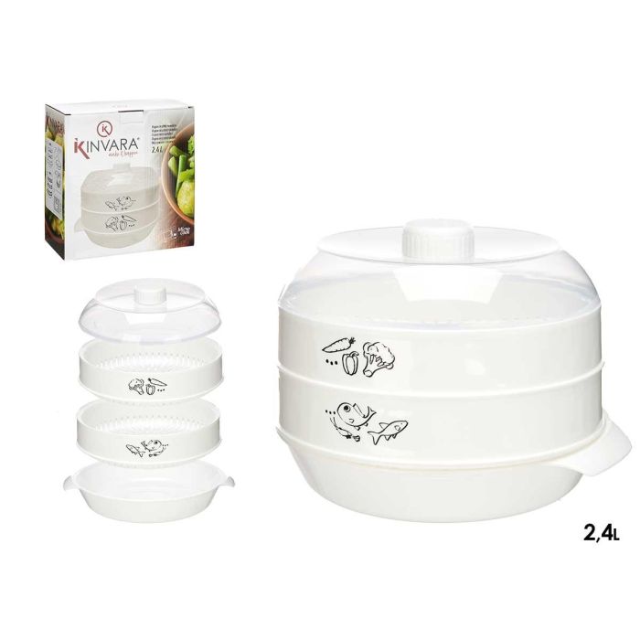 Kinvara Vaporera Microondas 2.4L 25x17.5x22.5cm (Set de 12) 0 Kinvara Vaporera Microondas 2.4L 25x17.5x22.5cm (Set de 12) 0