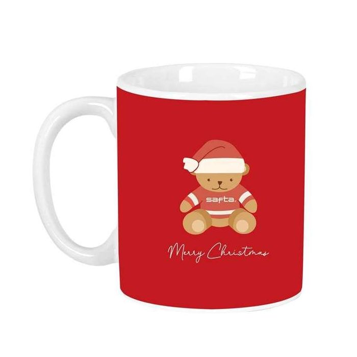 Taza grande osito rojo felices fiestas 8x9,5x8cm 1