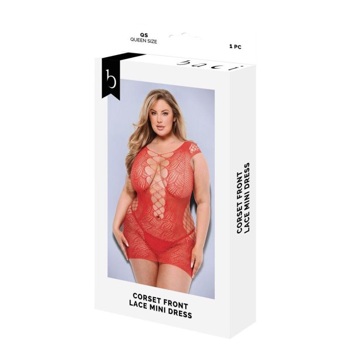 Conjunto de Lencería Baci Lingerie Lace Mini Dress Rojo (Queen) Conjunto de Lencería Baci Lingerie Lace Mini Dress Rojo (Queen)