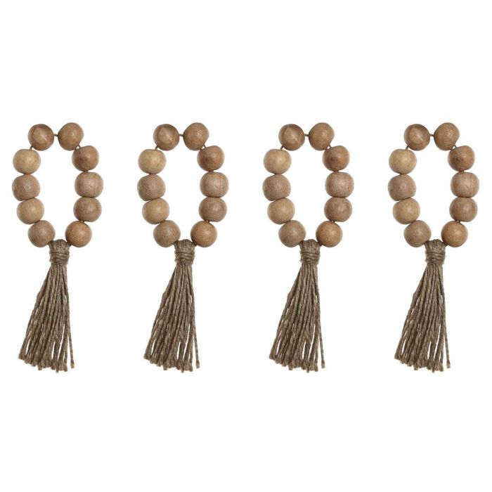 Servilletero Boho DKD Home Decor Natural 2 x 7.5 x 7.5 cm Set de 4 Servilletero Boho DKD Home Decor Natural 2 x 7.5 x 7.5 cm Set de 4