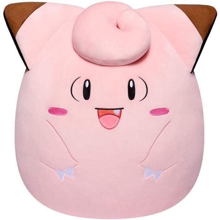 Peluche - BANDAI - Pokémon - Squishmallows 50 cm - Clefairy - Peluche grande ultrasuave - Licencia oficial Pokémon