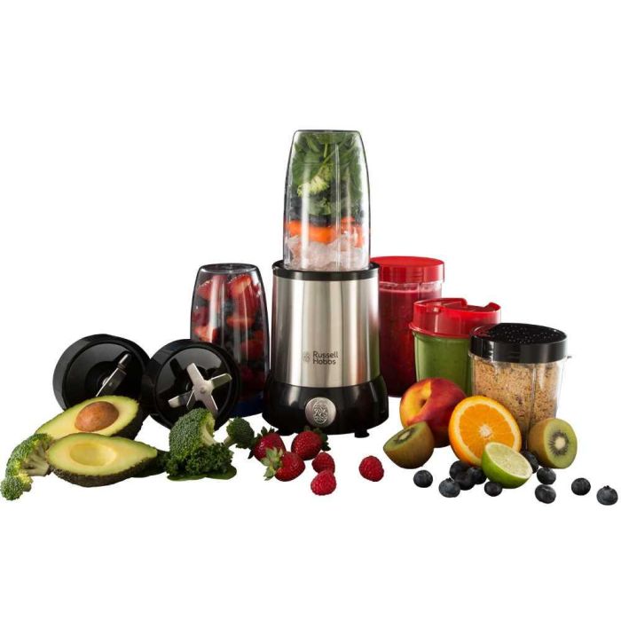 Russell Hobbs 23180-56 Extractor de Nutrientes NutriBoost 700W Acero Cepillado, 2 Cuchillas y Jarras 700/350ml 2 Russell Hobbs 23180-56 Extractor de Nutrientes NutriBoost 700W Acero Cepillado, 2 Cuchillas y Jarras 700/350ml 2