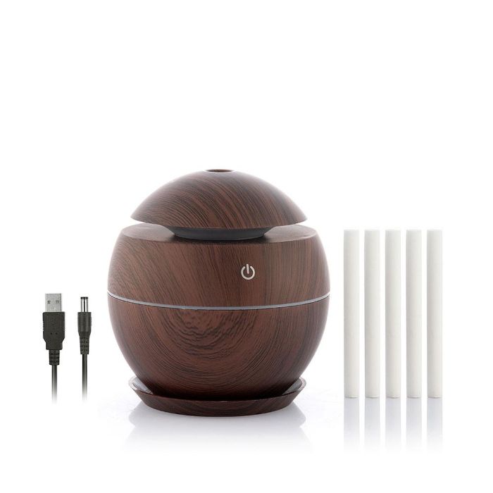 Mini Humidificador Difusor de Aromas Dark Walnut InnovaGoods 1