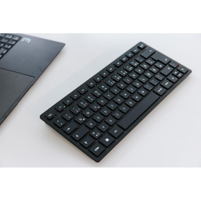 Cherry KW 9200 MINI Teclado Compacto Inalambrico 2.4GHz, Bluetooth 5.0 y con Cable Recargable Negro