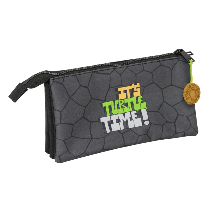 Portatodo Triple Teenage Mutant Ninja Turtles Negro Gris 22 x 12 x 3 cm 1
