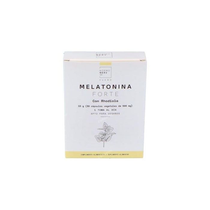 HERBORA Melatonina Forte 1,9 mg con Rhodiola para Conciliar el Sueño y Jet Lag - 30 Cápsulas