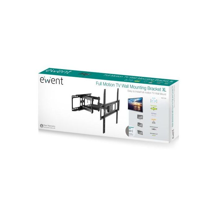 Ewent EW1526 Soporte de Pared Articulado para TV 37-70", VESA 75x75-600x400, Inclinable, Giro, Curvos, 40 kg, Negro 10 Ewent EW1526 Soporte de Pared Articulado para TV 37-70", VESA 75x75-600x400, Inclinable, Giro, Curvos, 40 kg, Negro 10