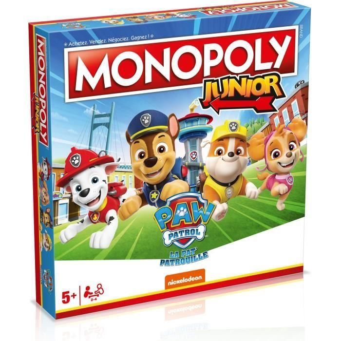 Paw Patrol Junior Monopoly - Juego de mesa - MOVIMIENTOS GANADORES - Monopoly junior con personajes de Paw Patrol. 1