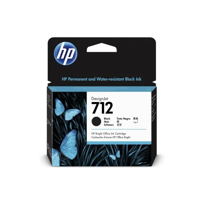 HP 712 Cartucho de Tinta Negra Original Designjet T200 T600 Alta Capacidad 80ml