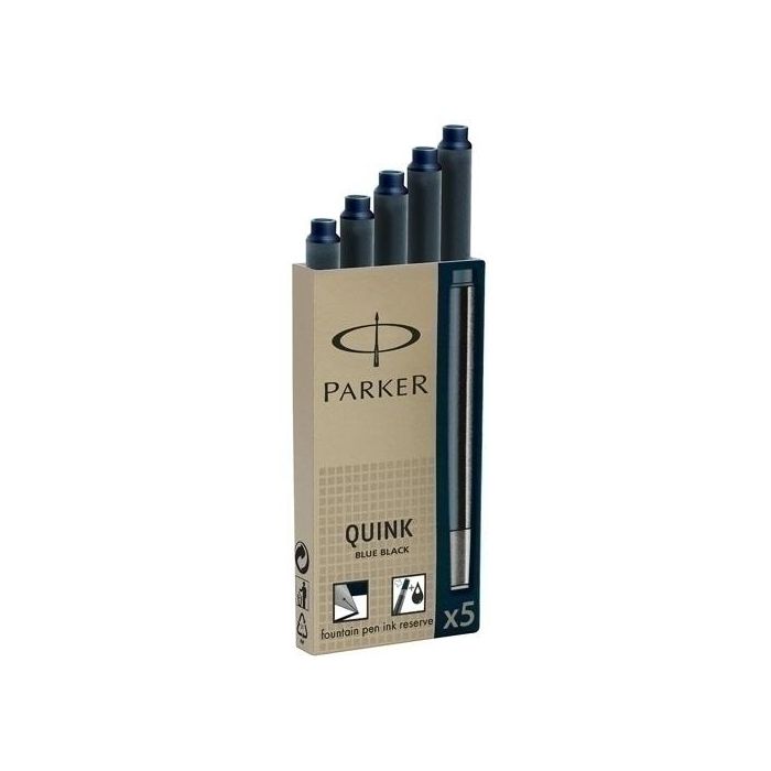 Tinta Estilografica Parker Caja 5 Cartuchos Azul Negro