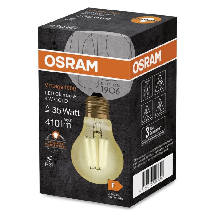 [LVE-4058075293090] Ledvance/Osram Bombilla LED "Classic" E27 4W 410Lm 2400K 300º IP20 1