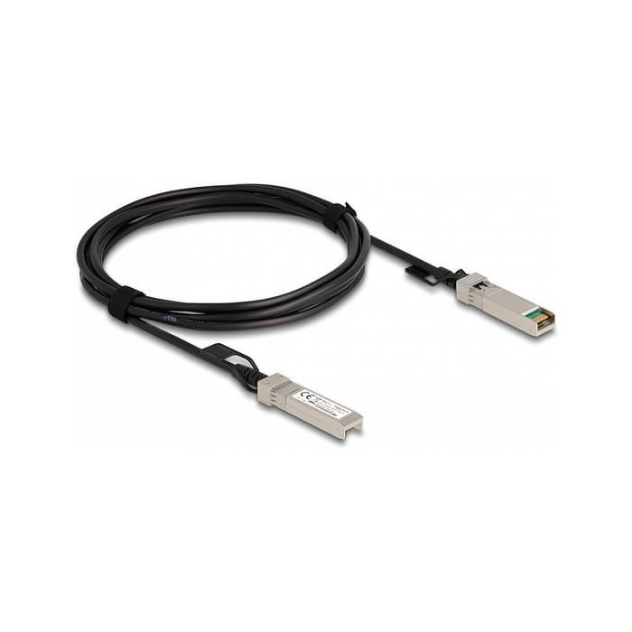 DeLOCK Cable Twinax SFP+ a SFP+, Macho a Macho, 3 m, 10 Gbit/s, Negro/Plata, Protocolo InfiniBand 1