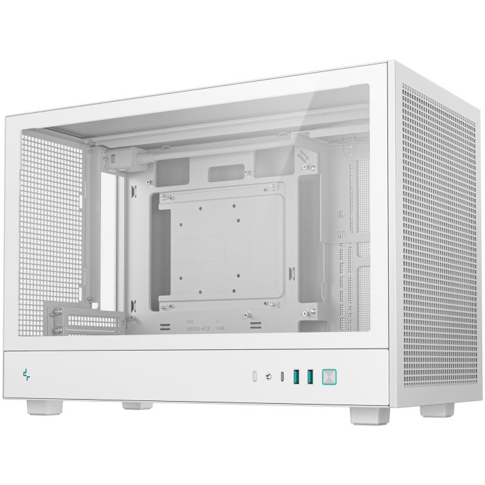 DeepCool CH260 WH Micro Torre Gaming PC Blanco, compatible con micro ATX/Mini-ITX, ventana de vidrio templado 3