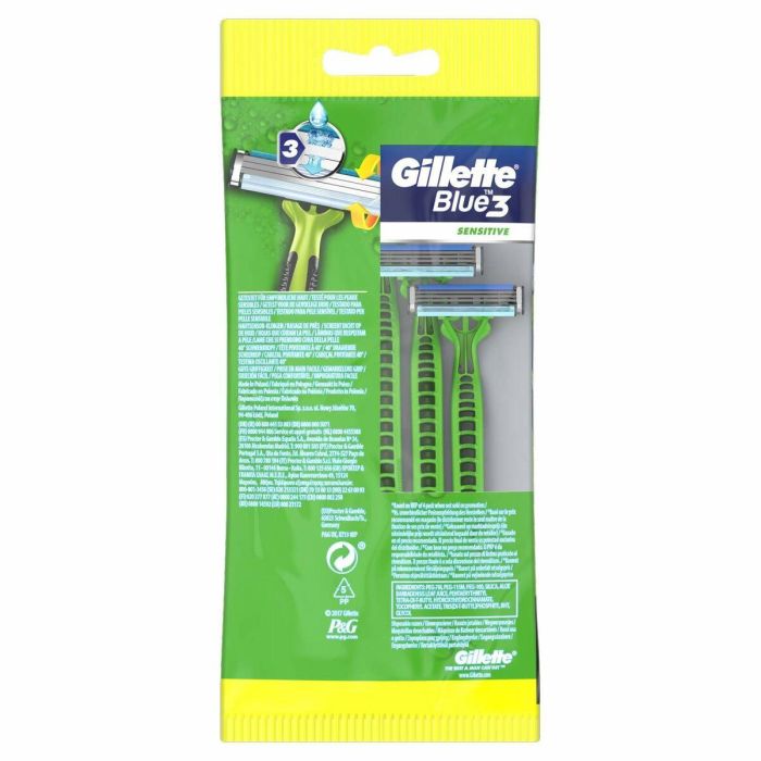 Gillette BLUE 3 SENSITIVE Cuchilla Afeitar Desechable para Hombre, Piel Sensible, Cabezal Oscilante, 5 Unidades 1 Gillette BLUE 3 SENSITIVE Cuchilla Afeitar Desechable para Hombre, Piel Sensible, Cabezal Oscilante, 5 Unidades 1