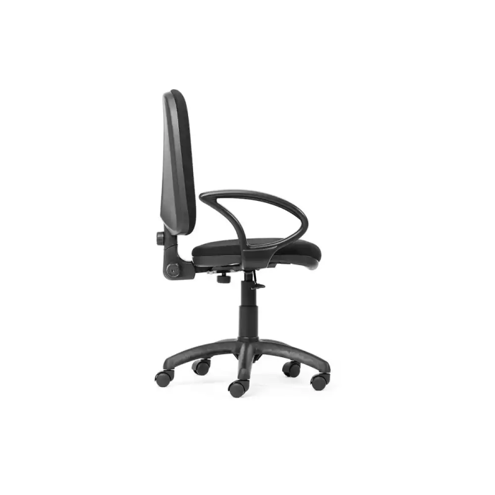 Rocada Silla de Oficina Brazos Fijos Base Nylon Respaldo y Asiento Tela Ignífuga Negro 2