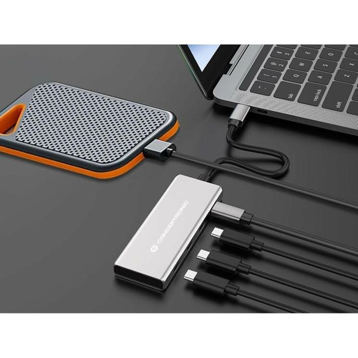 Conceptronic HUBBIES16G 4-Port USB 3.2 Gen 2 Hub, 10Gbps, USB-C a W Usb PD/Aluminum 8 Conceptronic HUBBIES16G 4-Port USB 3.2 Gen 2 Hub, 10Gbps, USB-C a W Usb PD/Aluminum 8