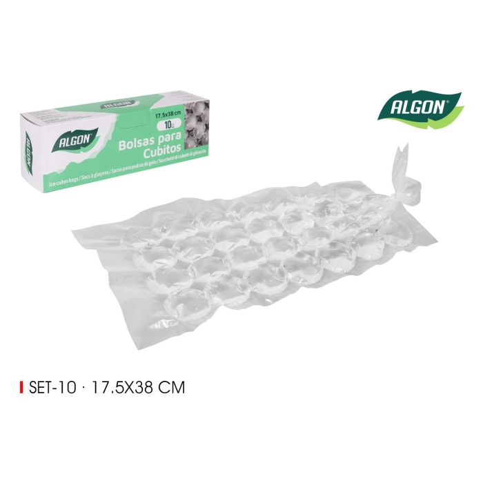 Set de 10 bolsas para cubitos Algon 17.5 x 38 cm (24 Cajas) Set de 10 bolsas para cubitos Algon 17.5 x 38 cm (24 Cajas)