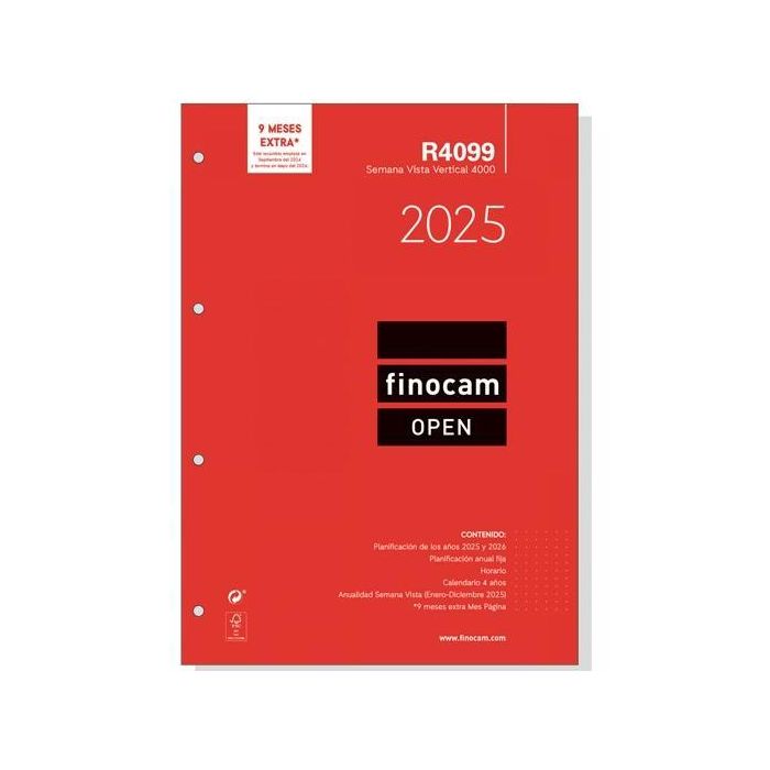 Finocam Recambio Anual Open R4099 4000-210x297 mm Svv 2025 Finocam Recambio Anual Open R4099 4000-210x297 mm Svv 2025