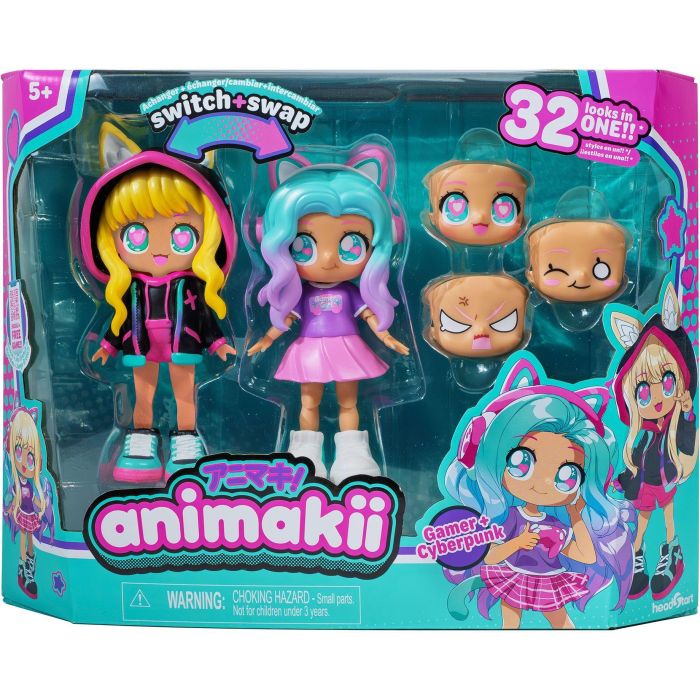 Bandai HEA26350 Muñeca Animakii Personalizable CyberPunk y Gamer