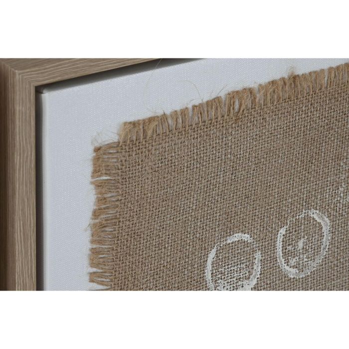DKD Home Decor Cuadro Moderno Lienzo y Yute Beige Blanco 60x60x3.8 cm Set de 2 2 DKD Home Decor Cuadro Moderno Lienzo y Yute Beige Blanco 60x60x3.8 cm Set de 2 2