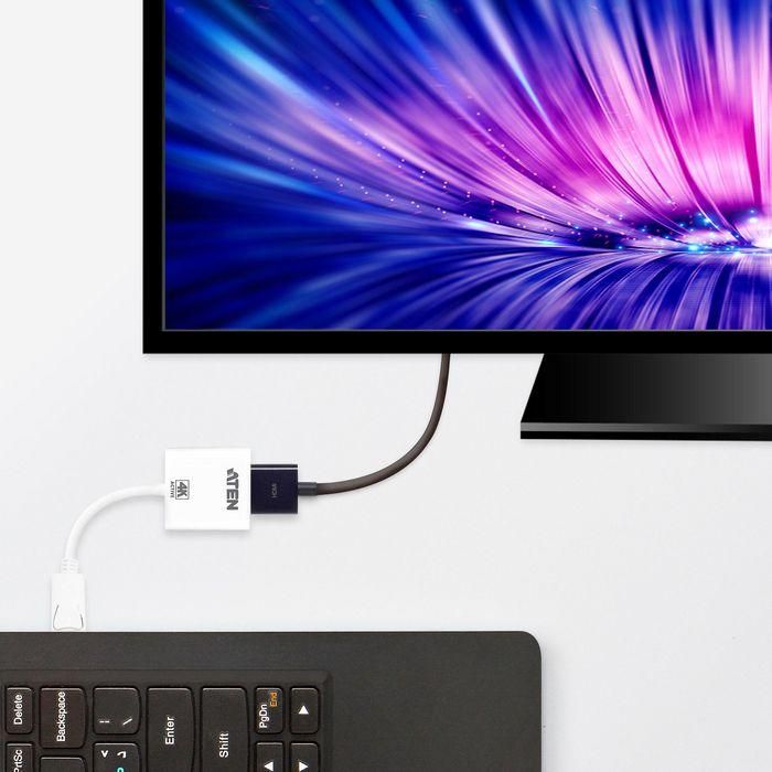 Aten VC986 Adaptador Activo DisplayPort a HDMI 4K, Plug-n-Play, Compatible AMD Eyefinity, Señal Superior DP++ 1 Aten VC986 Adaptador Activo DisplayPort a HDMI 4K, Plug-n-Play, Compatible AMD Eyefinity, Señal Superior DP++ 1