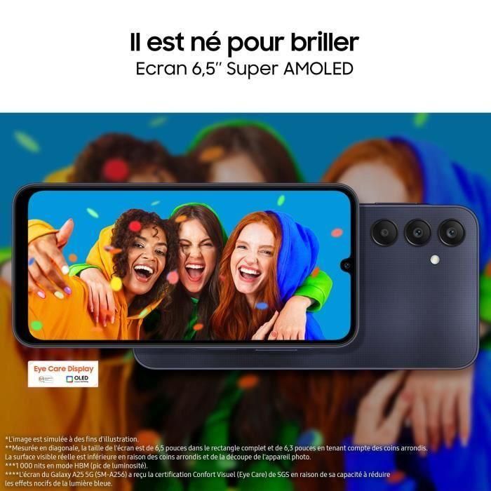 Smartphone Samsung Galaxy A25 8GB/ 256GB/ 6.5"/ 5G/ Negro Azul 3 Smartphone Samsung Galaxy A25 8GB/ 256GB/ 6.5"/ 5G/ Negro Azul 3