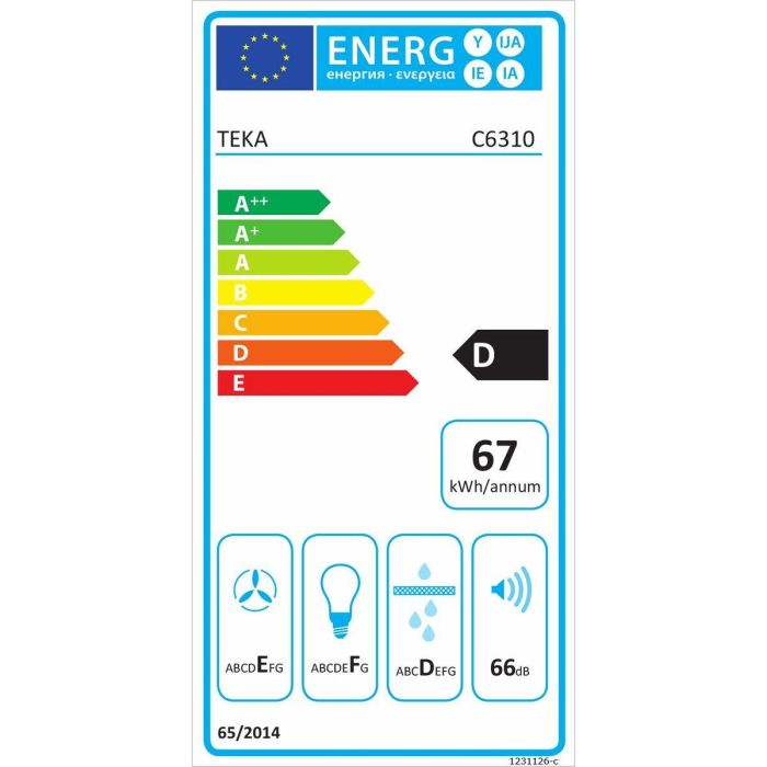 Campana Convencional Teka C6310BK 60 cm 235 m³/h 130W E Negro 1