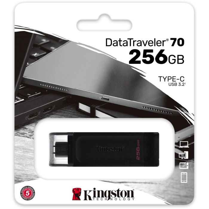 Kingston DataTraveler 70 256 GB USB Tipo C 3.2 Gen 1 Negro DT70/256GB 4