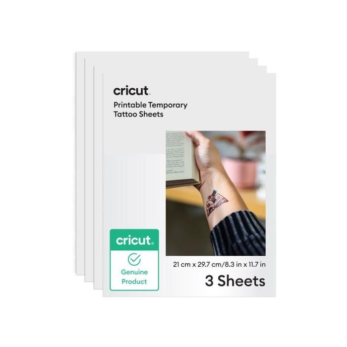 Cricut Papel Tatuaje Temporal Imprimible A4 Transparente (3 uds) 2012791