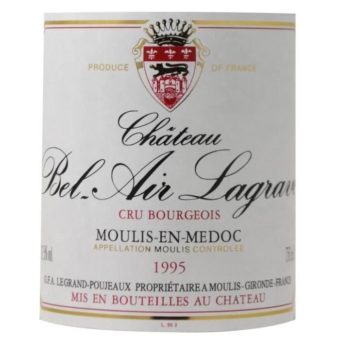 Château Bel Air Lagrave 1995 Moulis en Médoc Cru Bourgeois - Vino tinto de Burdeos 1