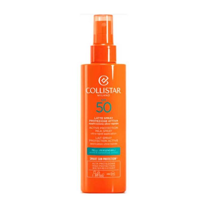 Collistar Protector Solar Leche Spray Protección Activa SPF50 Corporal Facial 200ml Resistente Agua Antienvejecimiento