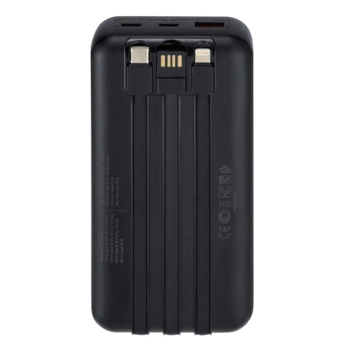 Rivacase VA2221 Powerbank 20000 mAh 22.5W con cables USB-C, Lightning, USB-A, carga rápida y pantalla de nivel de carga 3 Rivacase VA2221 Powerbank 20000 mAh 22.5W con cables USB-C, Lightning, USB-A, carga rápida y pantalla de nivel de carga 3