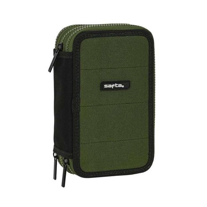 Plumier Triple Safta Dark forest Negro Verde 12.5 x 19.5 x 5.5 cm (36 Piezas)