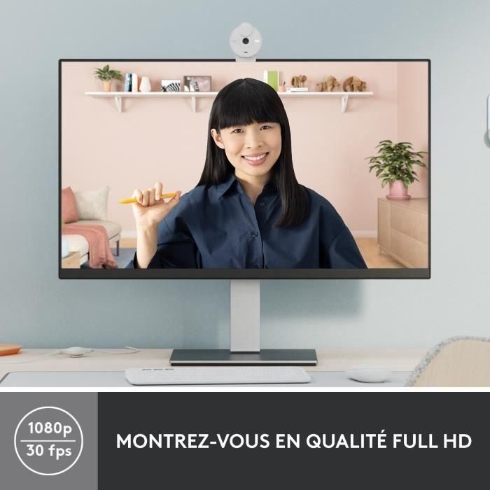 Logitech Brio 300 Full HD Webcam con confidencialidad, reducción de micro ruido, USB -C - Broken White 1 Logitech Brio 300 Full HD Webcam con confidencialidad, reducción de micro ruido, USB -C - Broken White 1