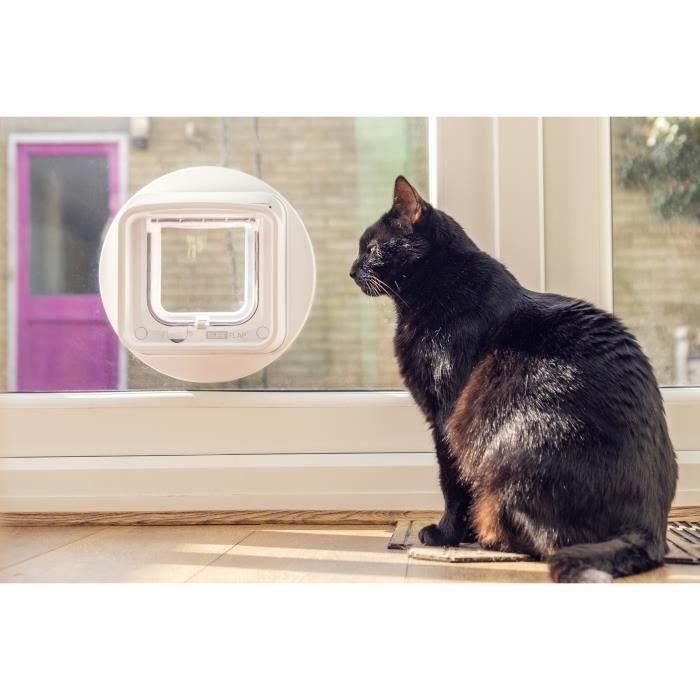 Sureflap iDSCFWT Gatera Conectada para Gatos con Chip Electrónico - Compatible con Hub y App Sure Petcare, Control Remoto, Blanco 3