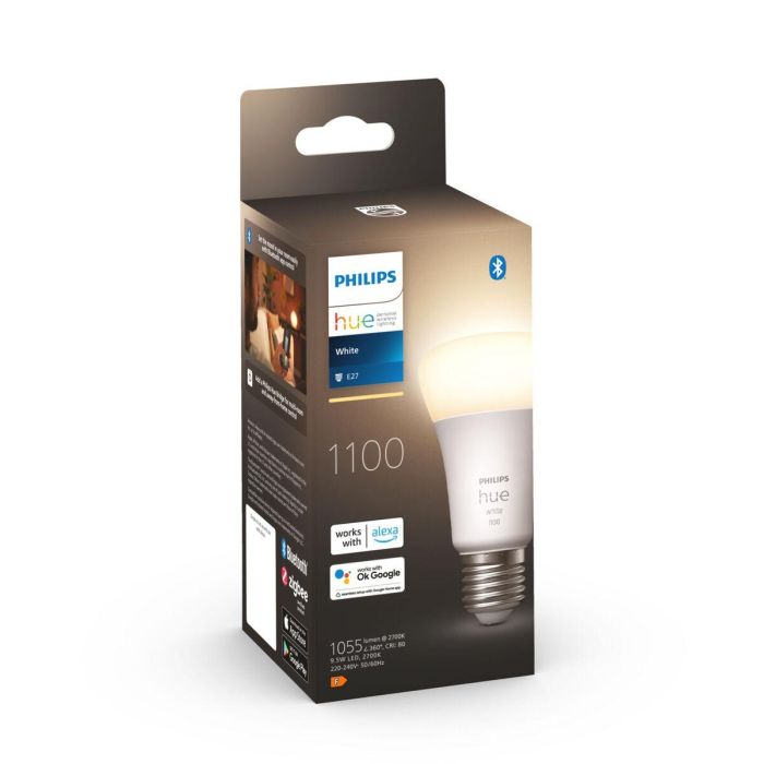 Philips Hue White Bombilla LED Conectada E27 9.5W (Equivalente 75W) Compatible con Bluetooth 8 Philips Hue White Bombilla LED Conectada E27 9.5W (Equivalente 75W) Compatible con Bluetooth 8