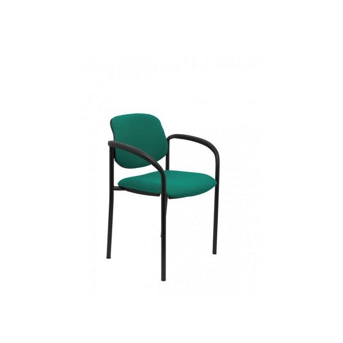 Silla Piqueras Y Crespo Villalgordo Confidente Brazos Fijos Chasis Negro Asiento Y Respaldo Tapizados Bali Verde