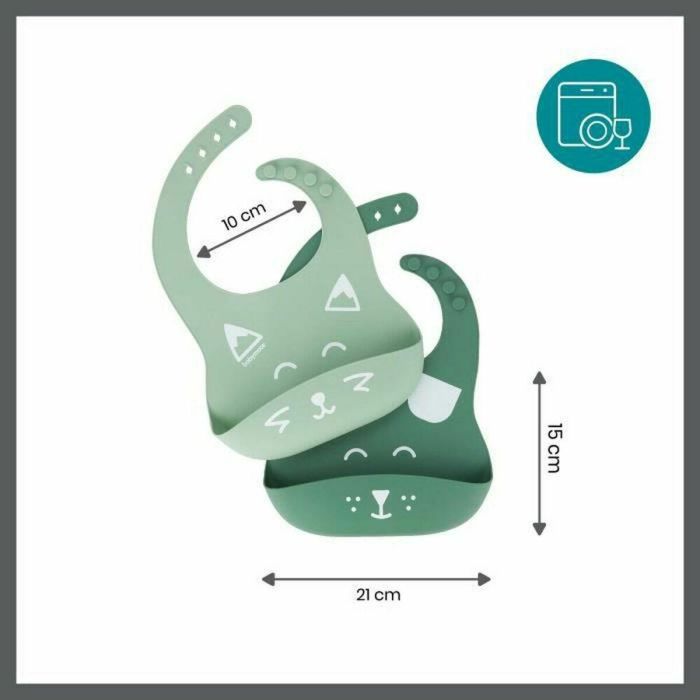 Babymoov BIB'ISY Lote 2 Baberos de Silicona Curvada con Bolsillo, Ajustables, Impermeables, Ligeros, Fácil Limpieza, Sin BPA 2 Babymoov BIB'ISY Lote 2 Baberos de Silicona Curvada con Bolsillo, Ajustables, Impermeables, Ligeros, Fácil Limpieza, Sin BPA 2