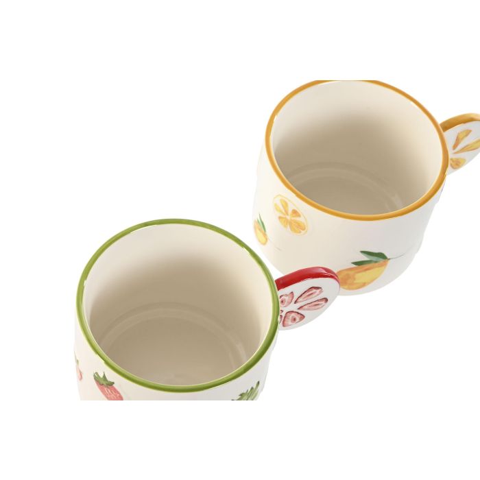 Mug Moderno DKD Home Decor Amarillo Rojo 9.3 x 7.7 x 12.6 cm (6 Unidades) 2 Mug Moderno DKD Home Decor Amarillo Rojo 9.3 x 7.7 x 12.6 cm (6 Unidades) 2