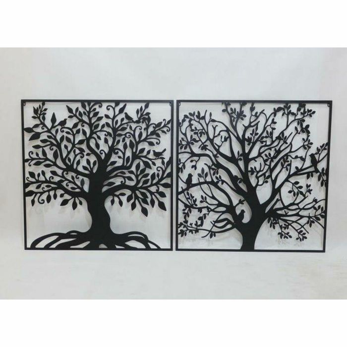 Decoración de Pared DKD Home Decor Árbol Metal (98 x 1 x 98 cm) (2 Unidades) 1